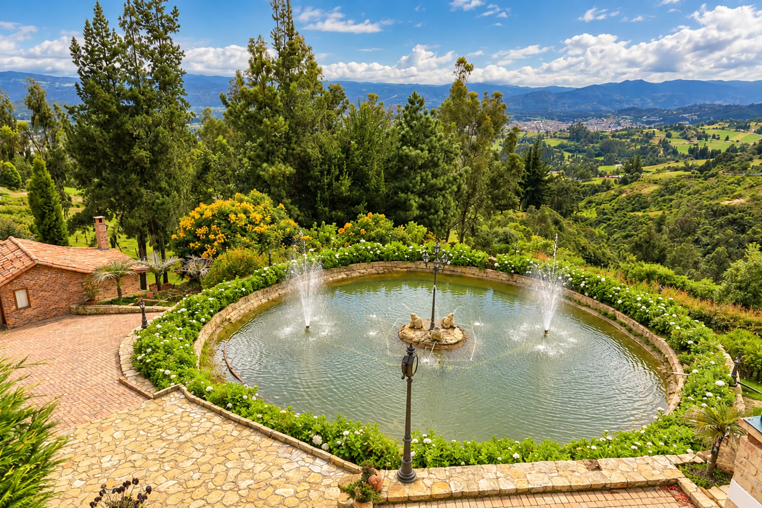 Paisaje de montaña alrededor de Villa Manantial de Sueños